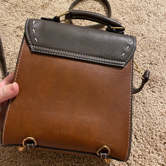 Small vegan leather backpack/crossbody - Picture 3 of 4